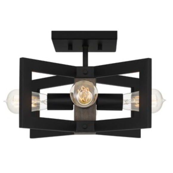NEW!! Ashley Harbour Eastmar 4-Light 9-in Matte Black Semi-Flush mount light - Picture 4 of 9